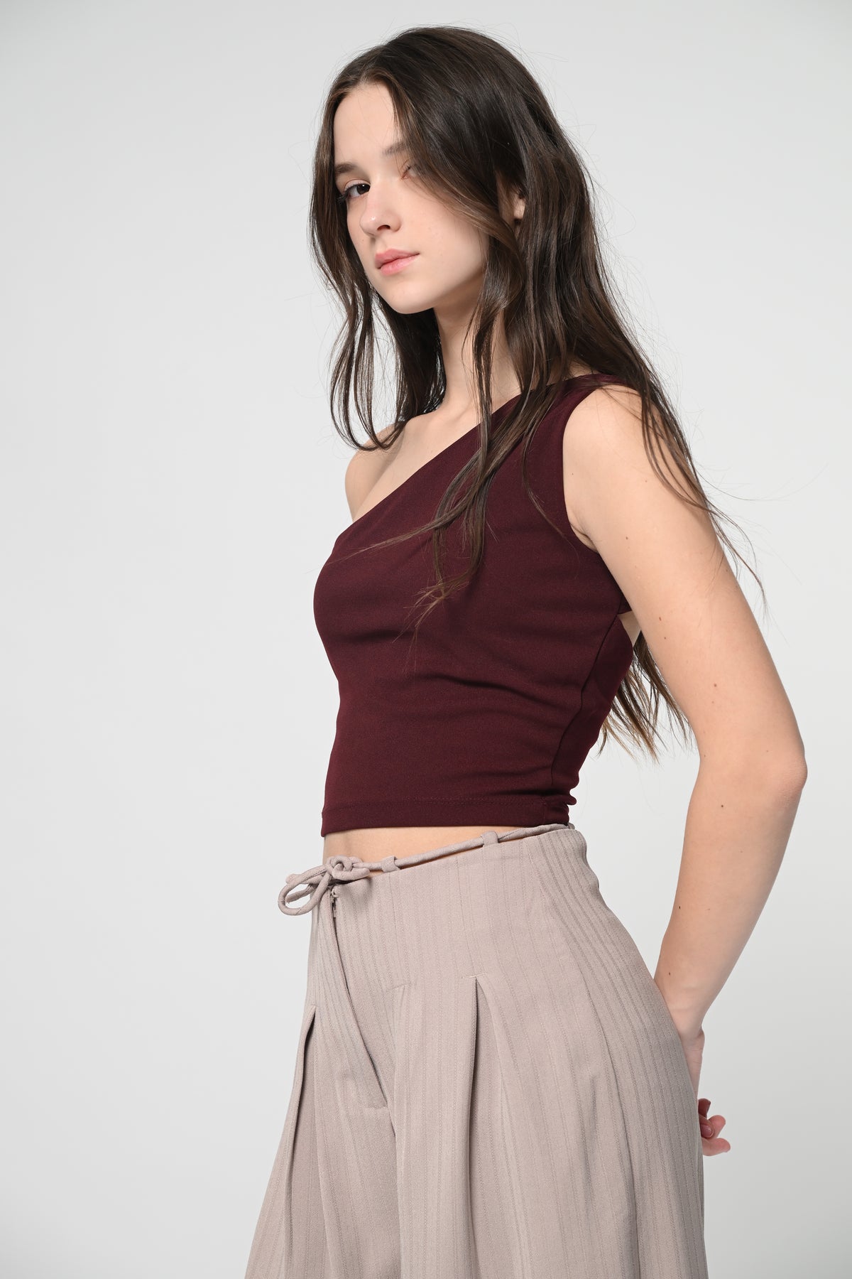 Maroon Back Cut Out Top