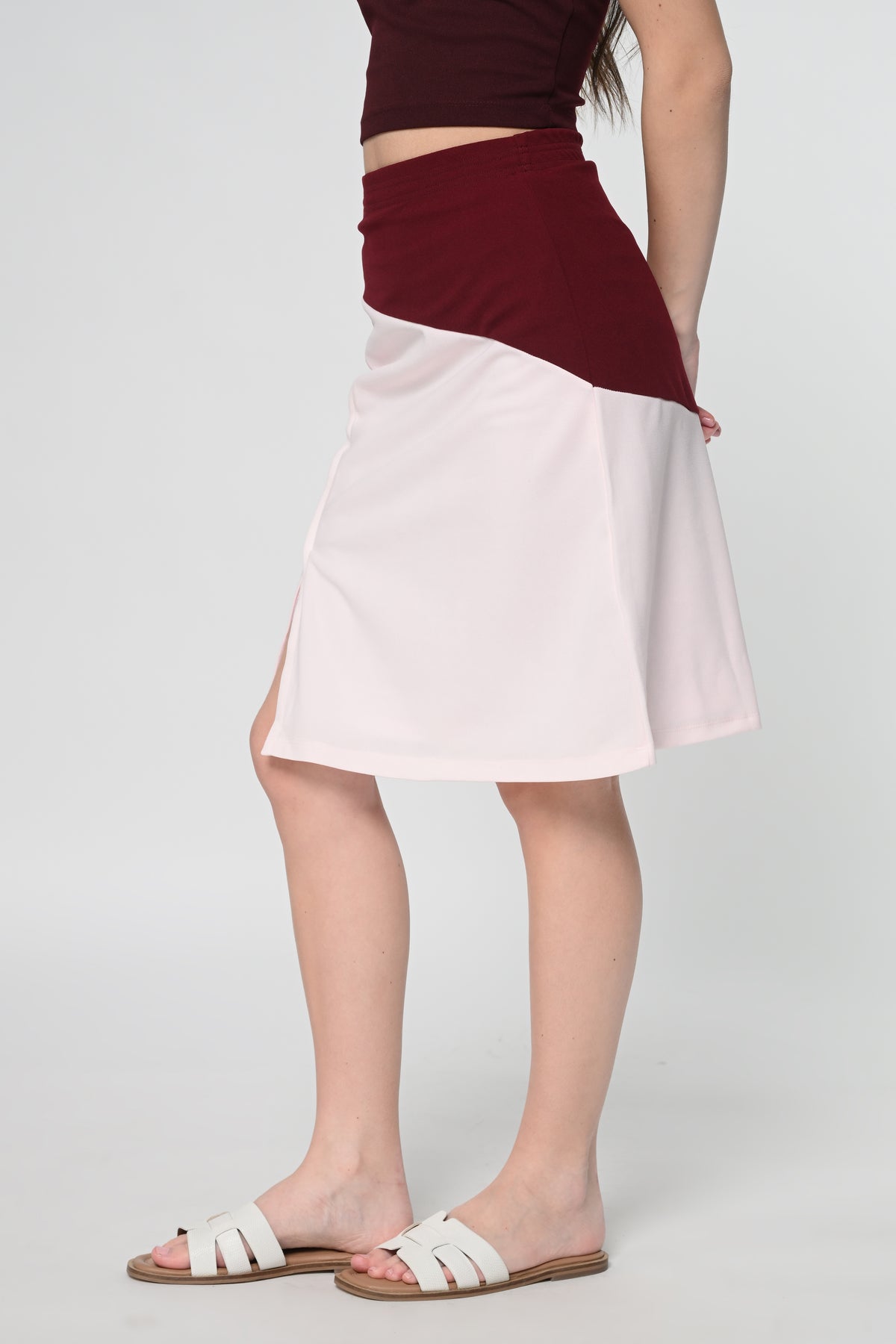 Blush Pink Colorblock Skirt