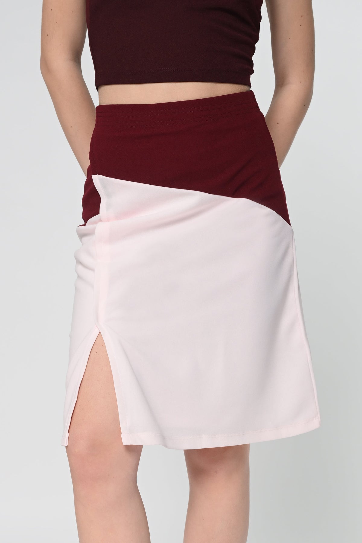 Blush Pink Colorblock Skirt