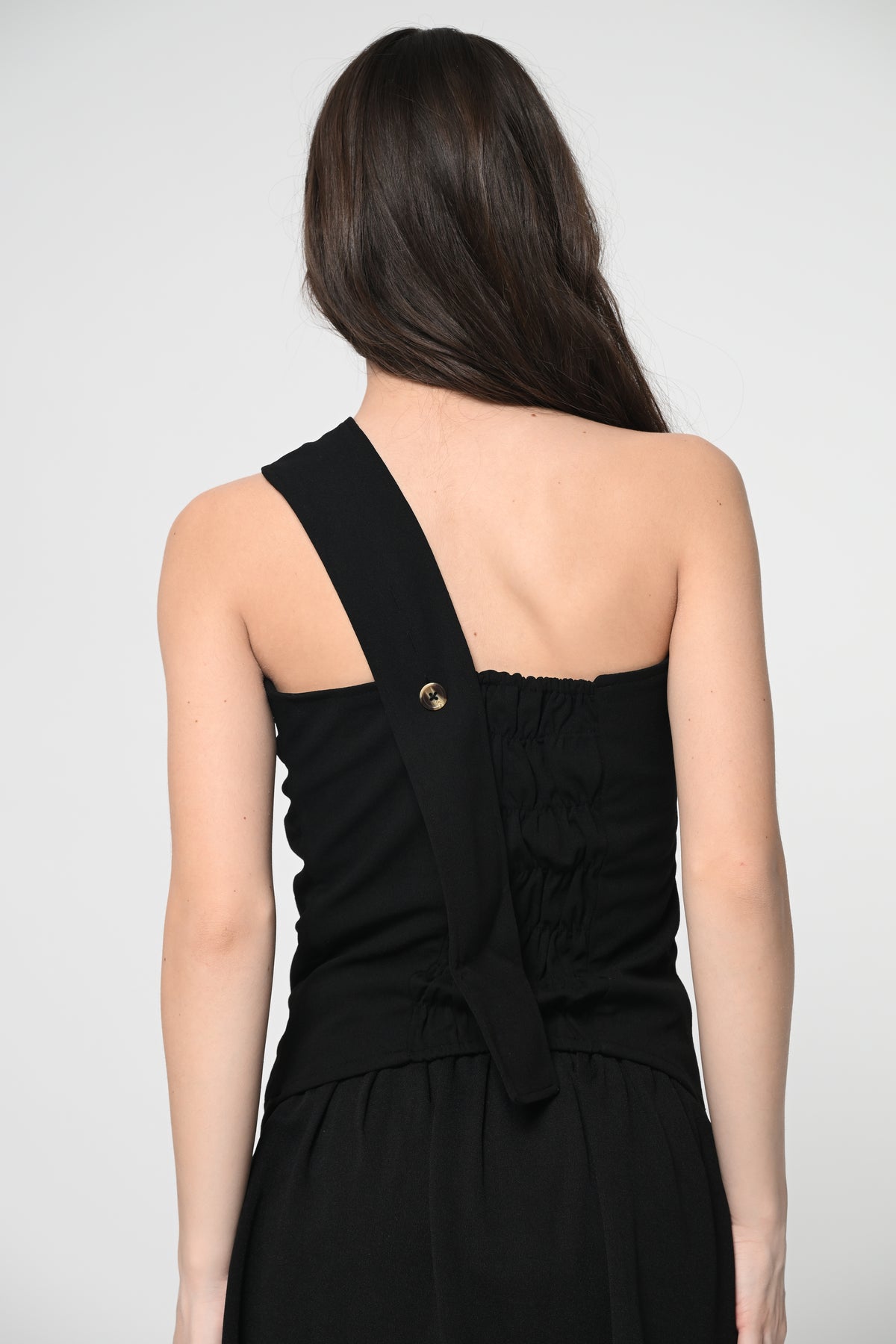 Black Button Top With Tie