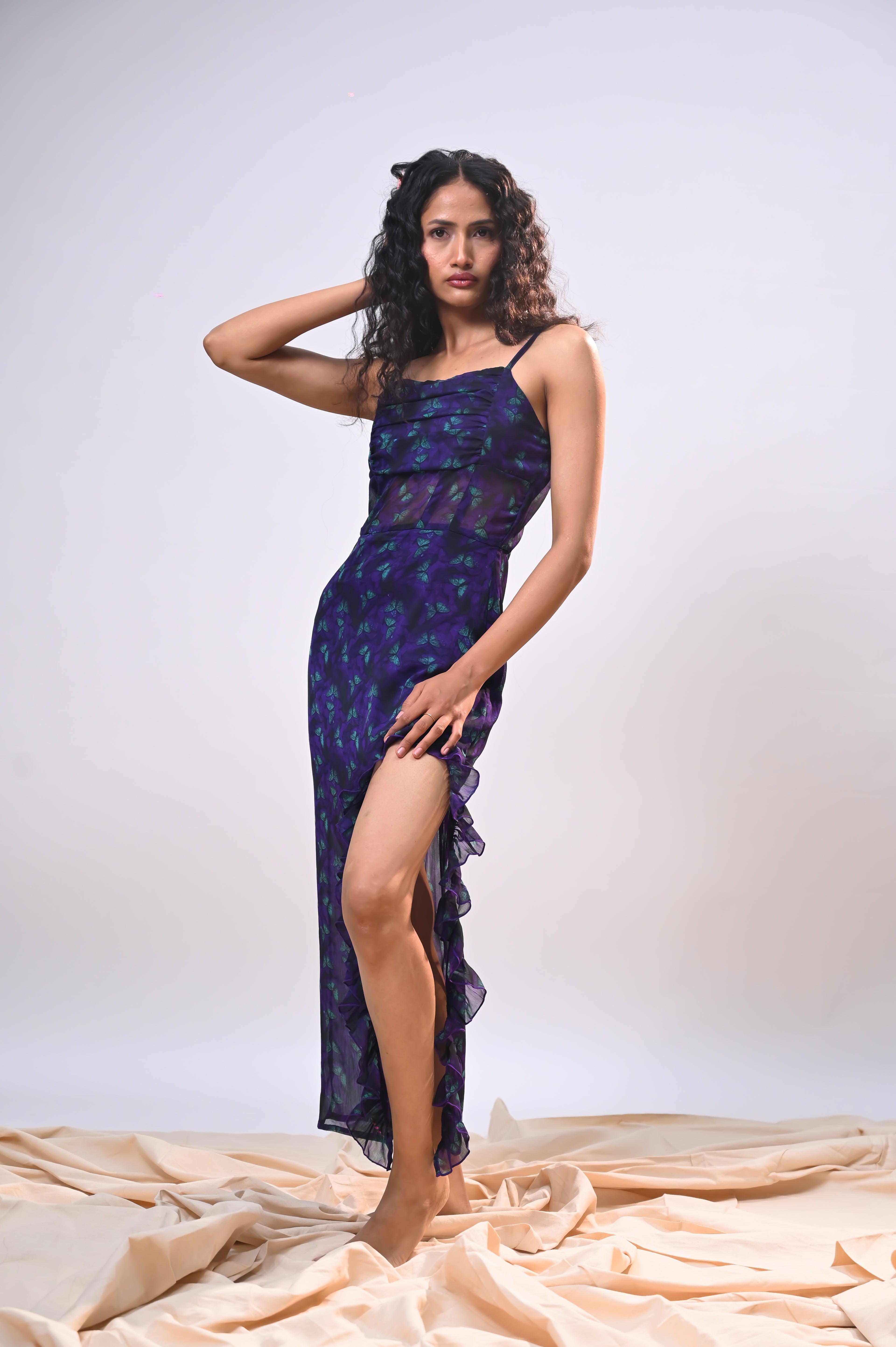 Midnight Butterfly Mesh Dress