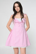 Pink Strappy Lace Dress