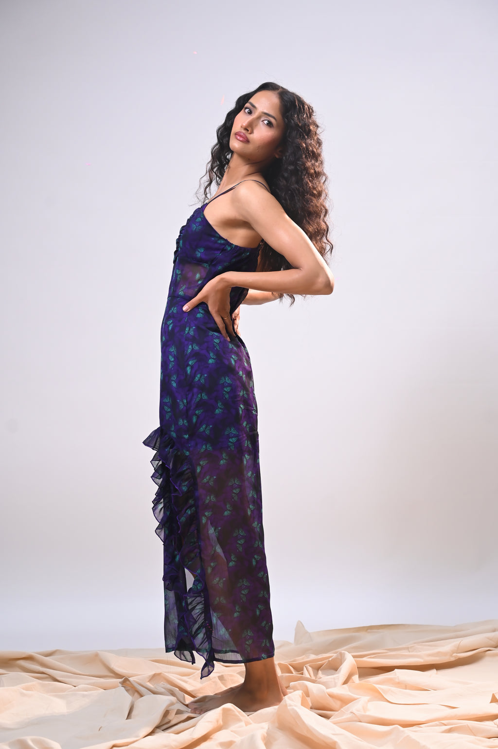 Midnight Butterfly Mesh Dress