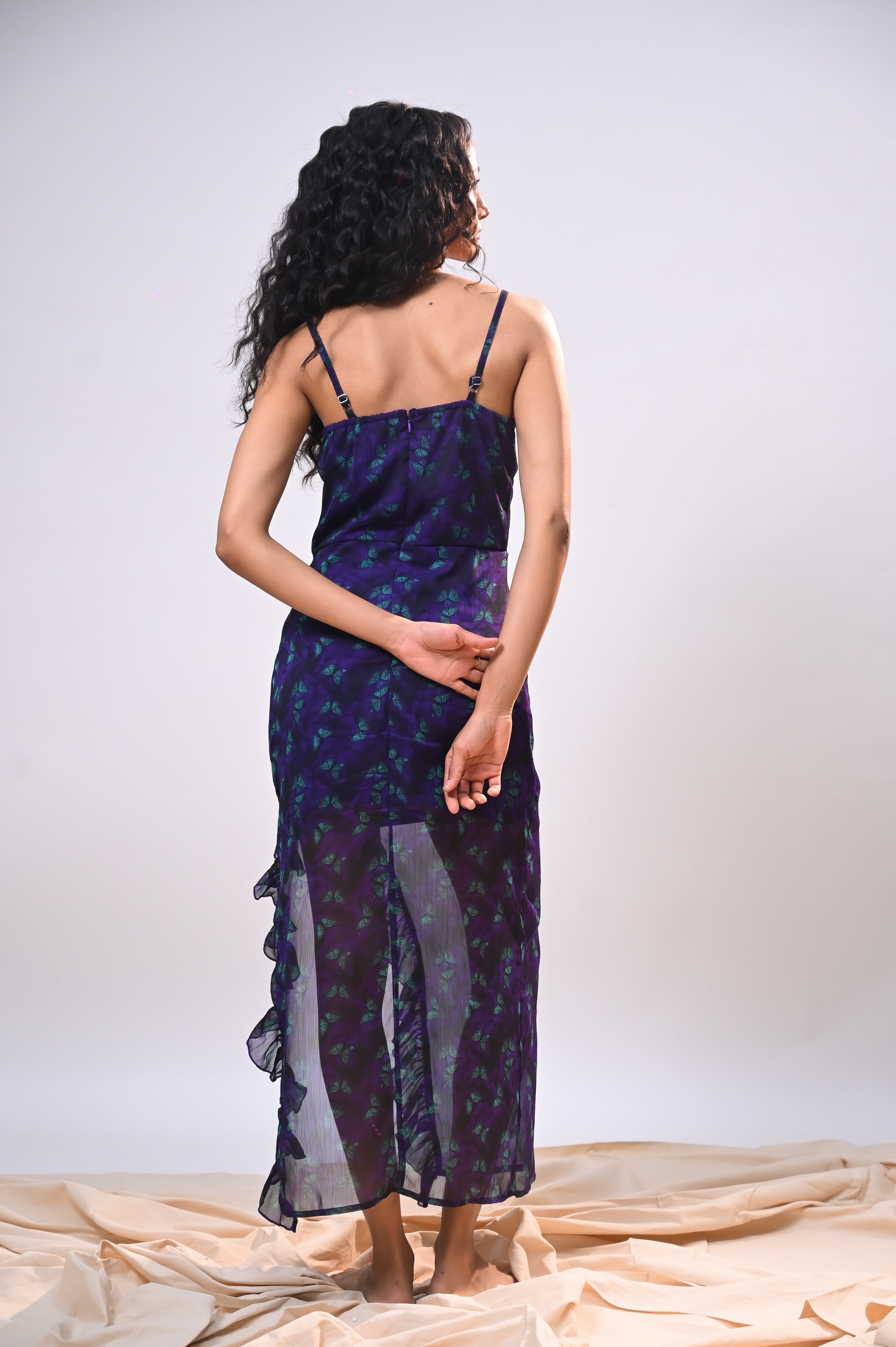 Midnight Butterfly Mesh Dress