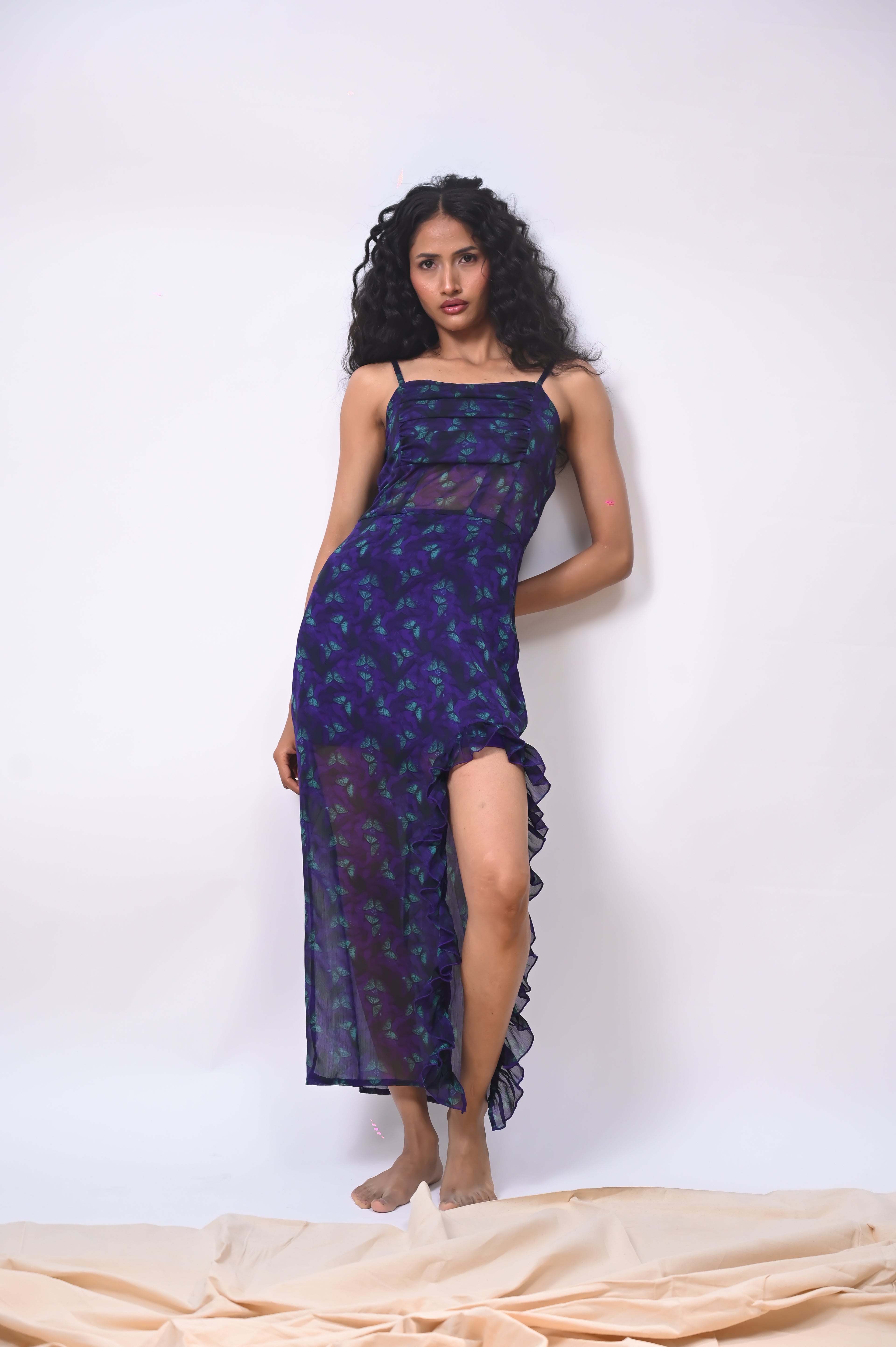 Midnight Butterfly Mesh Dress