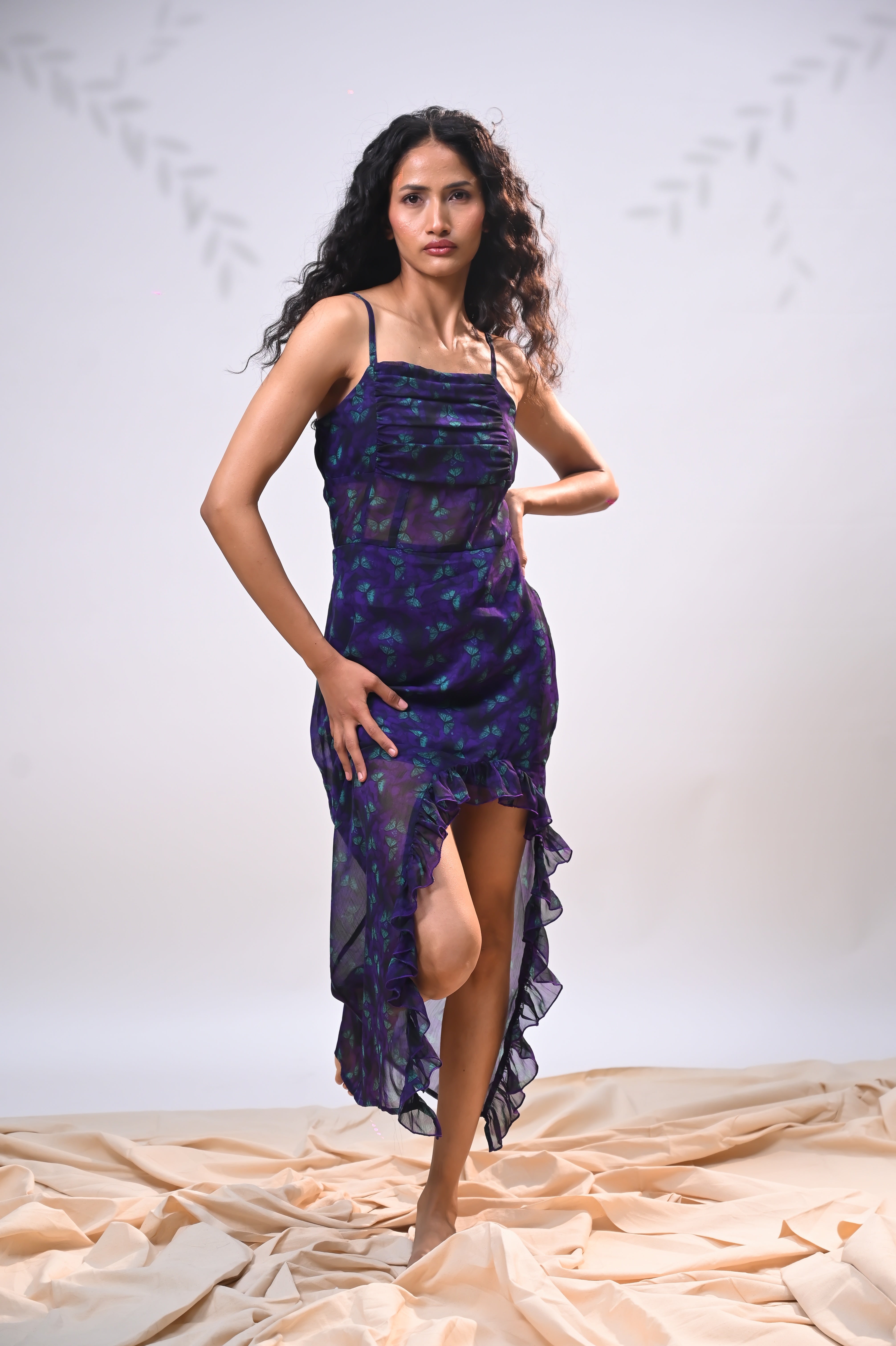 Midnight Butterfly Mesh Dress