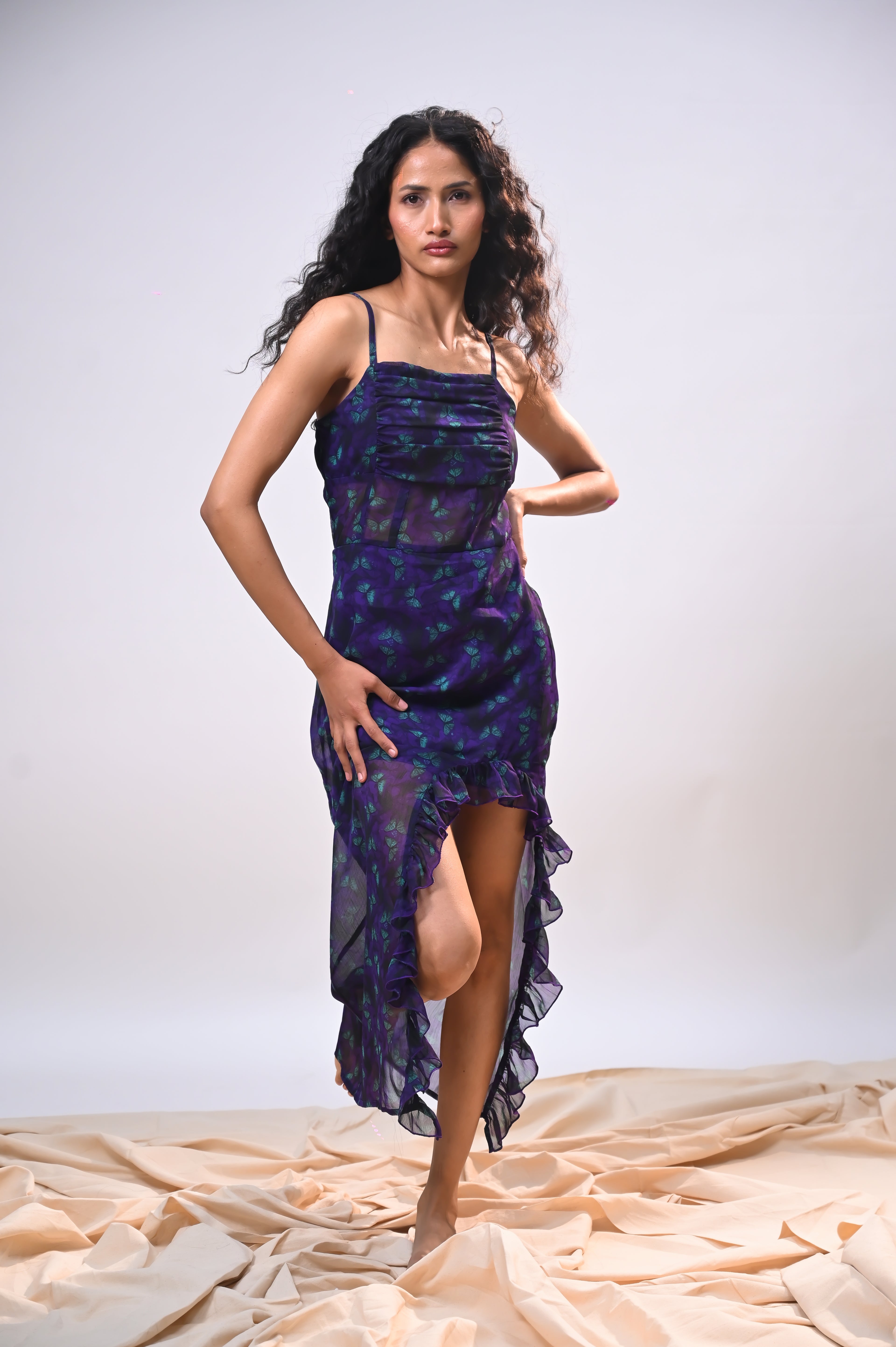 Midnight Butterfly Mesh Dress