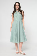 Twisted Halter Neck Flare Dress