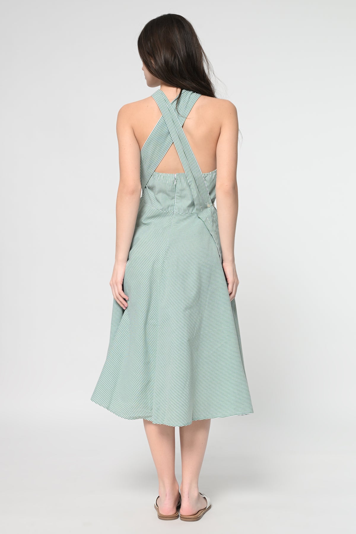 Twisted Halter Neck Flare Dress
