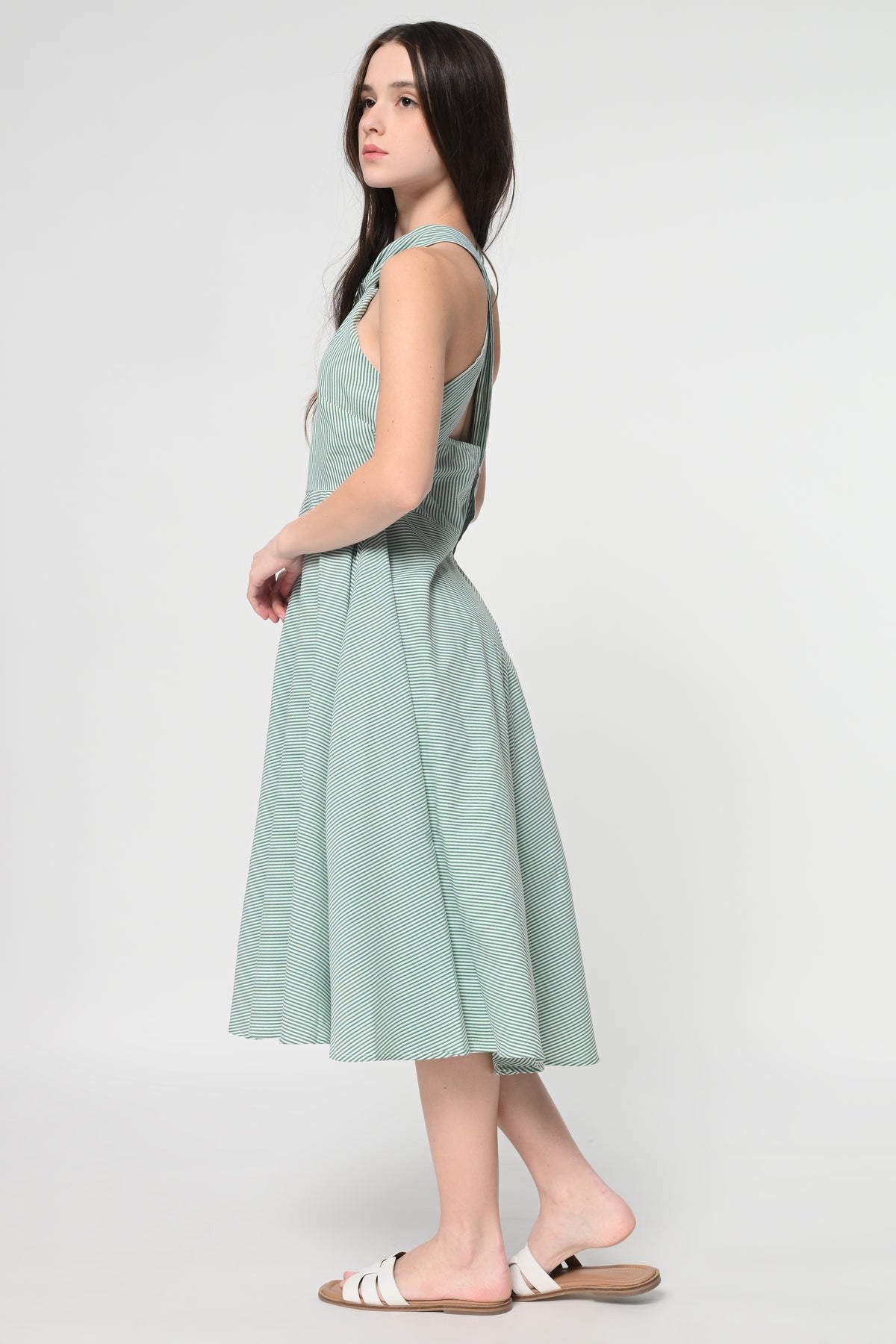 Twisted Halter Neck Flare Dress