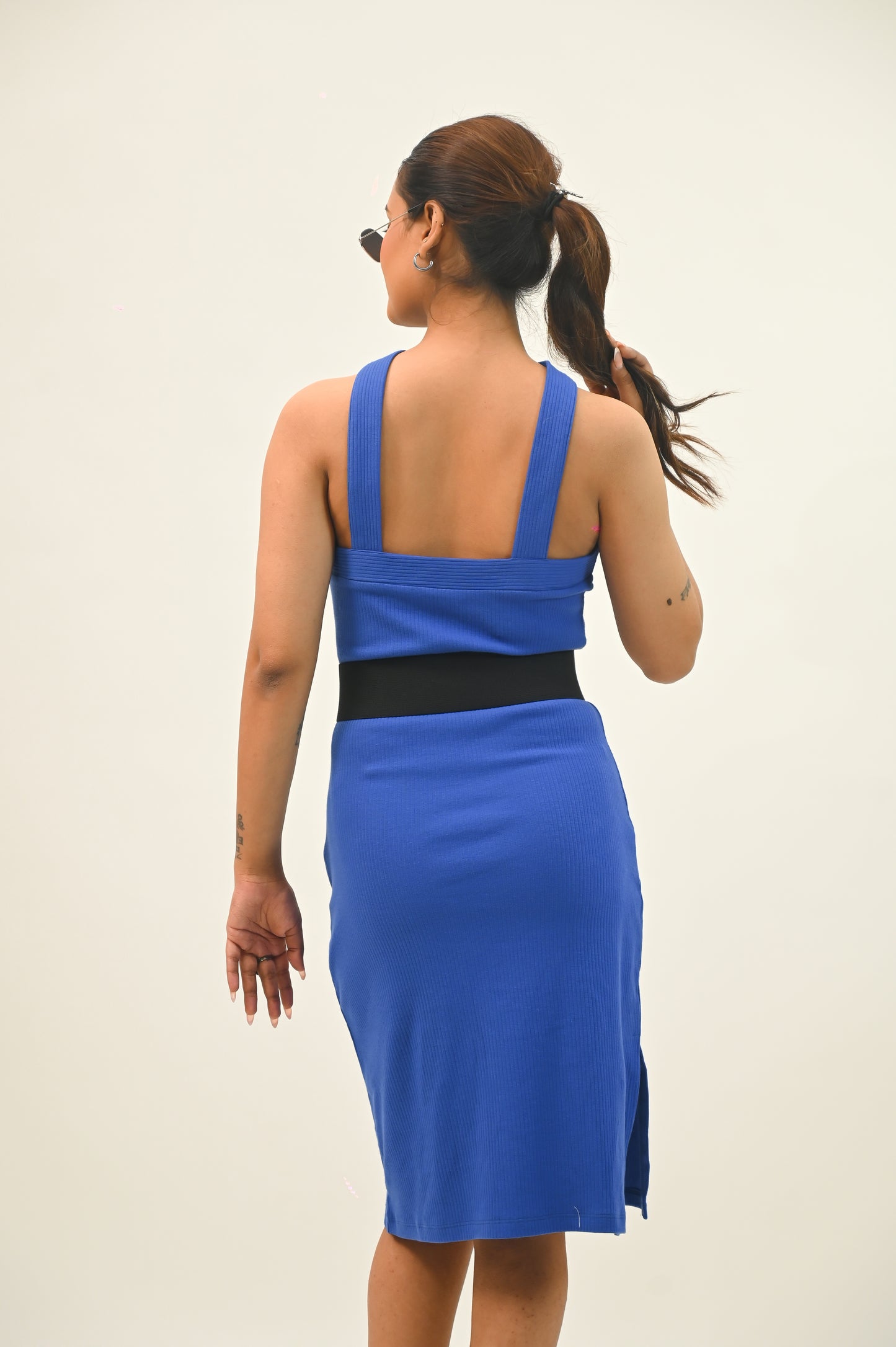 Cross Neck Bodycon Midi dress