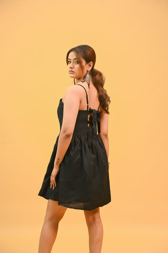Black Mini Back Cut Out Dress