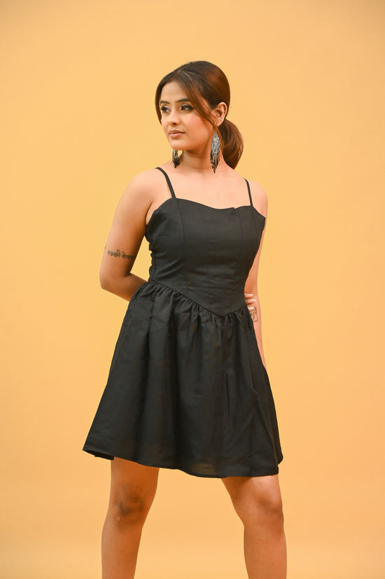 Black Mini Back Cut Out Dress