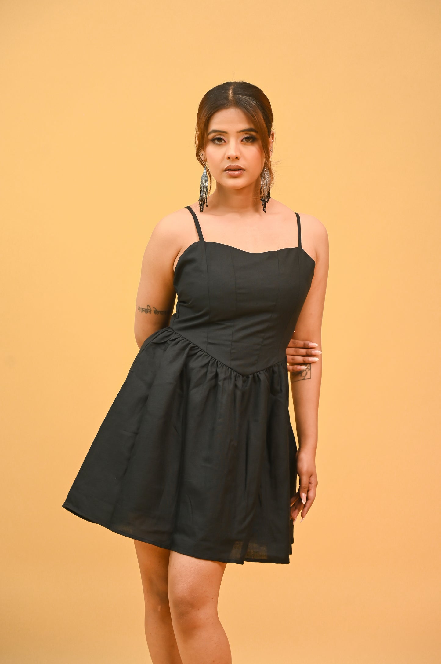 Black Mini Back Cut Out Dress