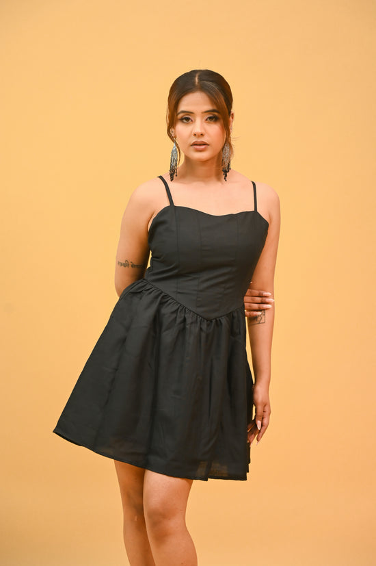 Black Mini Back Cut Out Dress