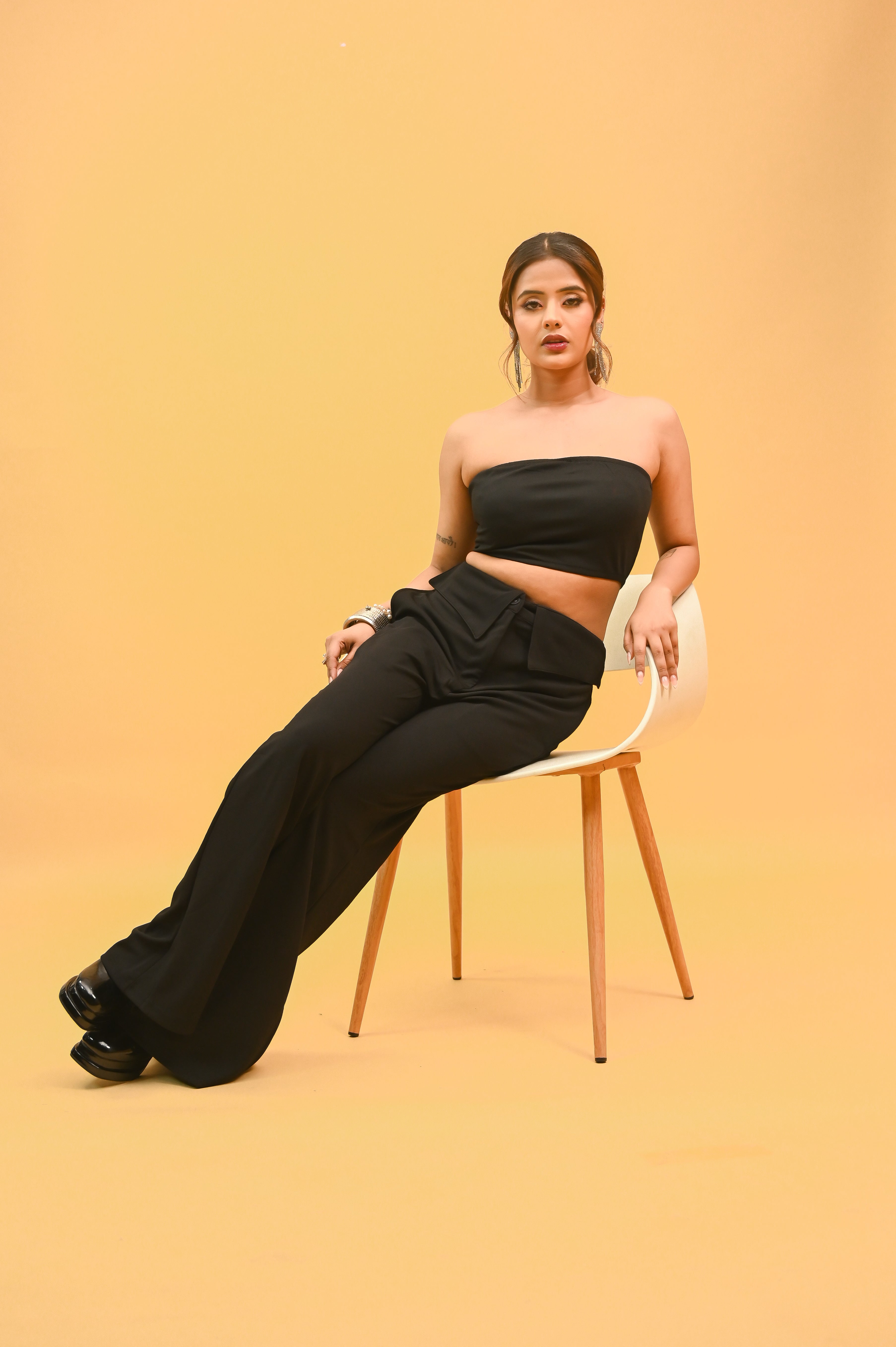 Black Tube With Pant Cord Set