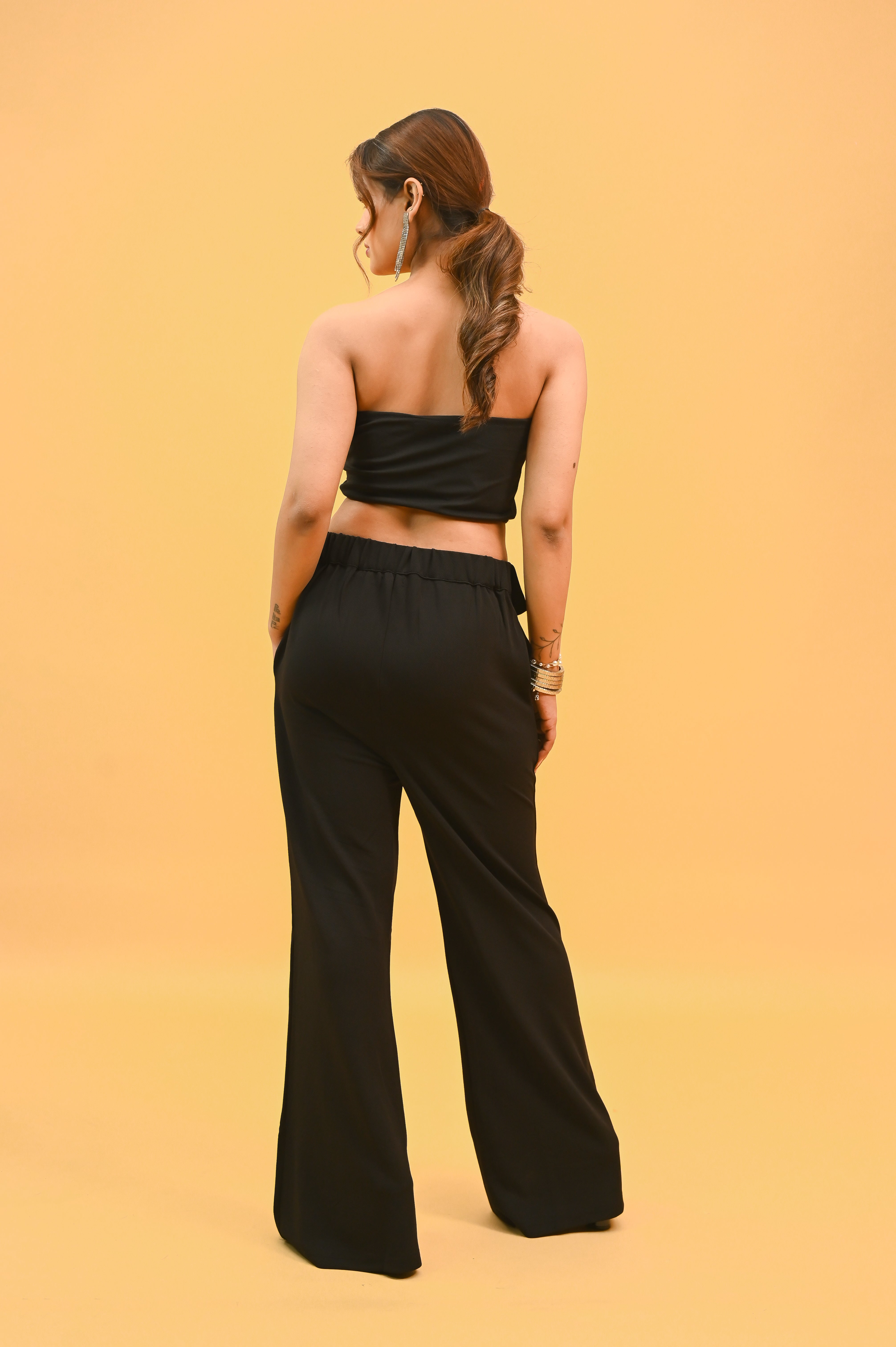 Black Tube With Pant Cord Set