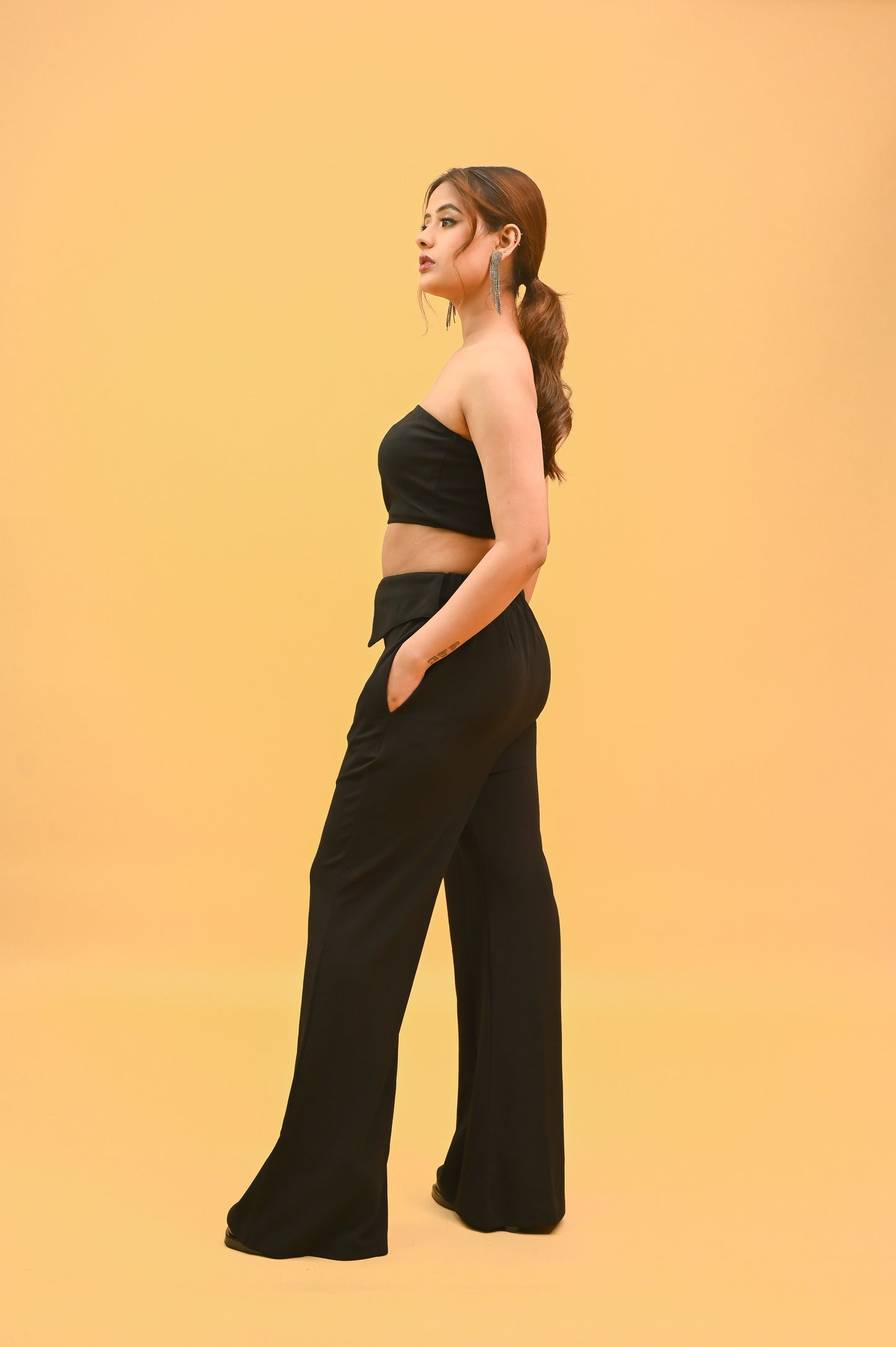 Black Tube With Pant Cord Set