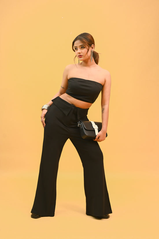 Black Tube With Pant Cord Set