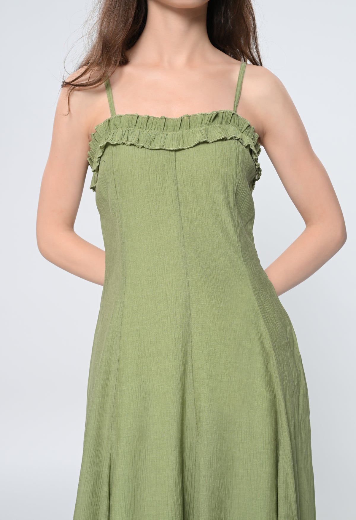 Sage Ruffle Maxi Dress