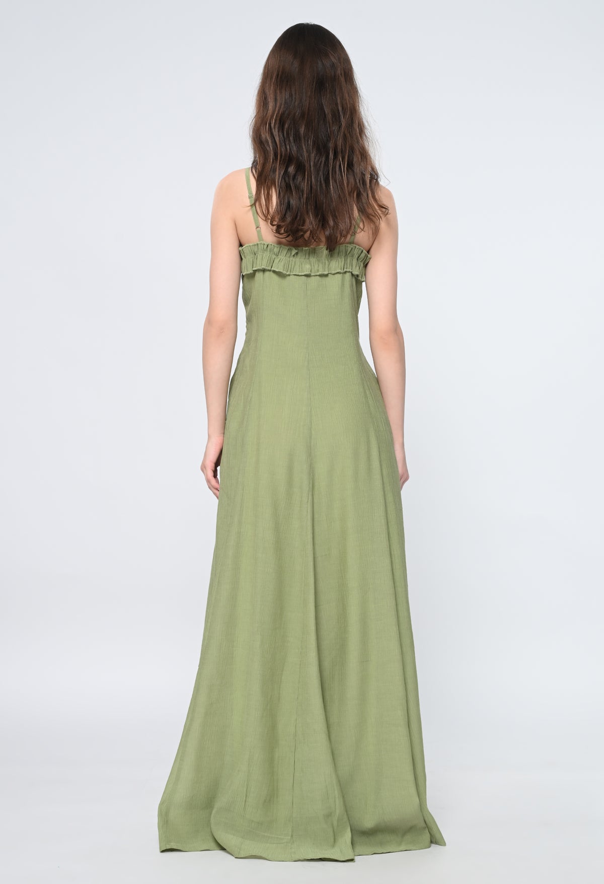 Sage Ruffle Maxi Dress