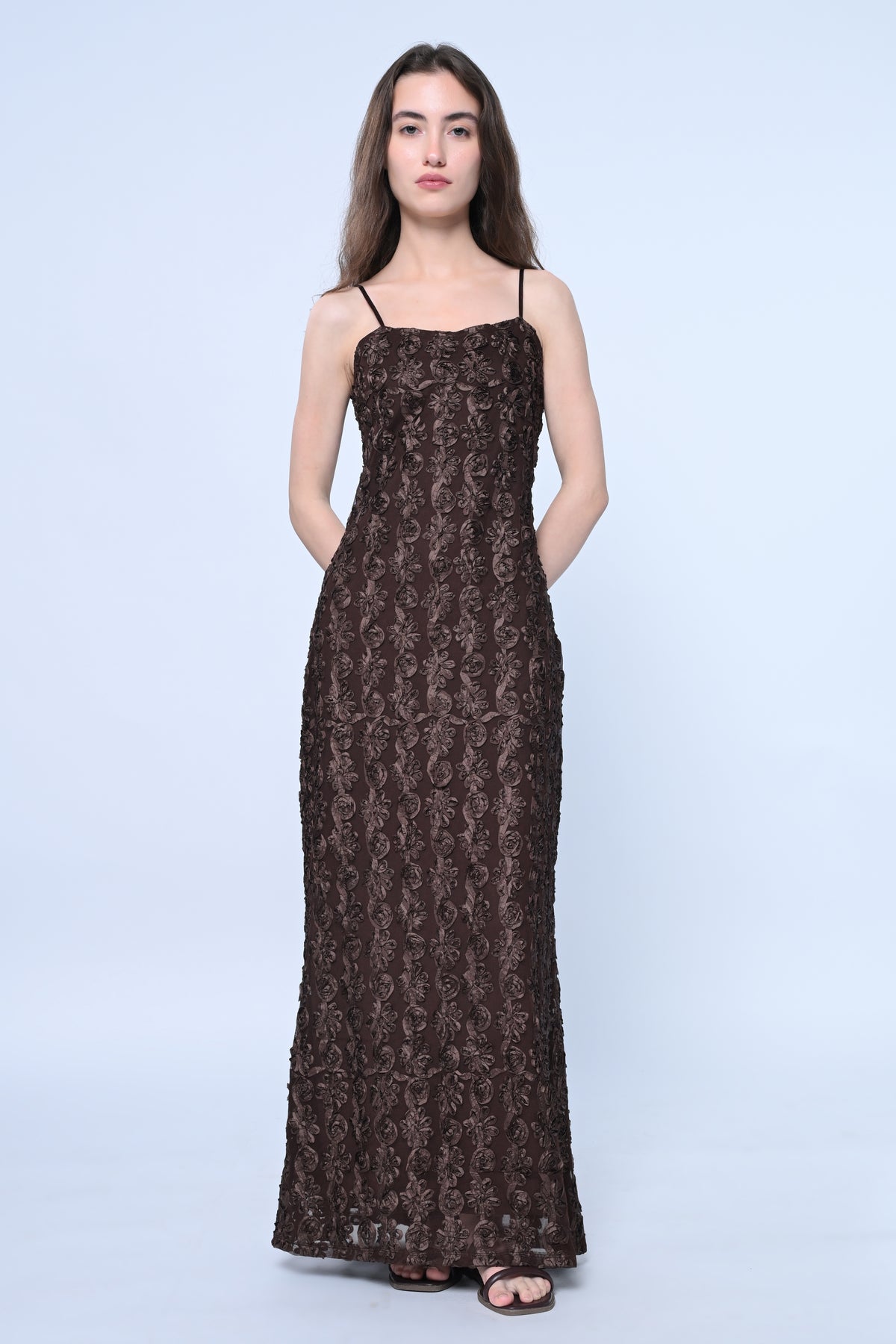 Chocolate Bloom Maxi Dress