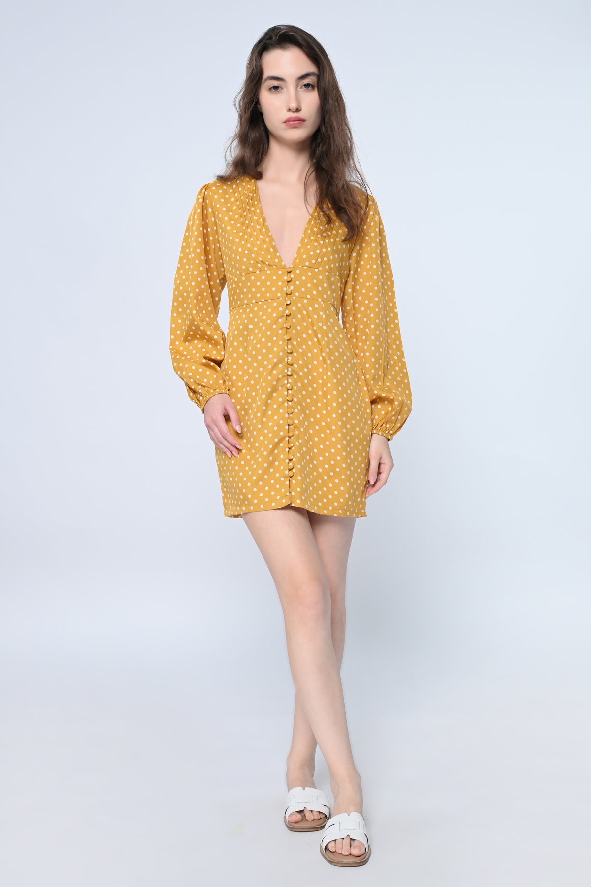 Mustard Muse V-neck Bodycon Dress