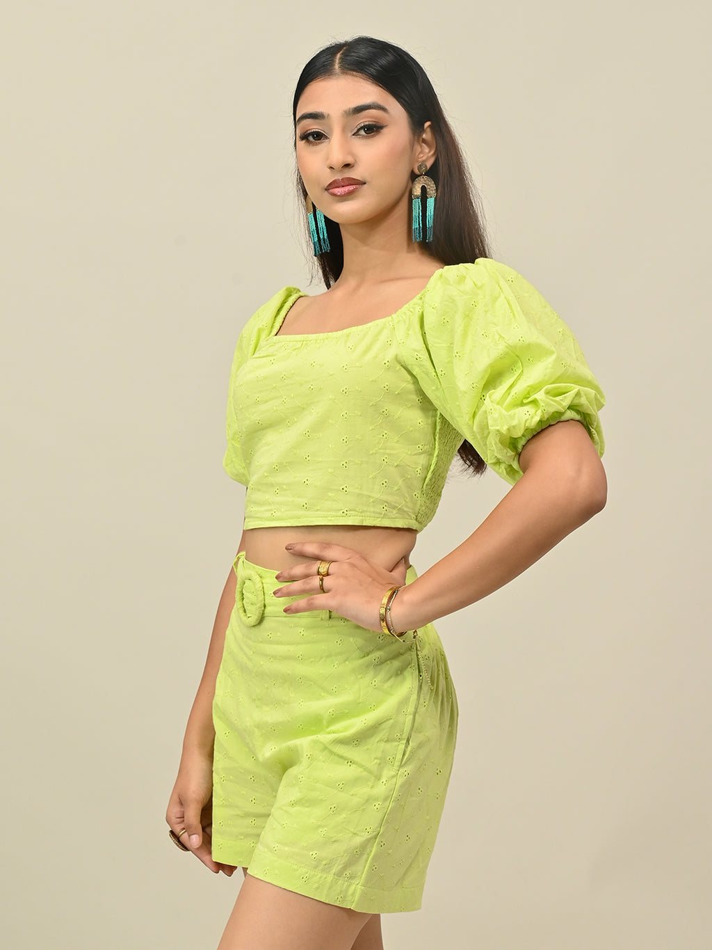 Green Schiffli Co-Ord Set