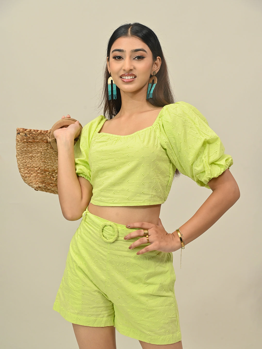 Green Schiffli Co-Ord Set
