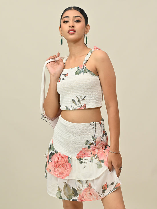 White Printed Co-Ord Set