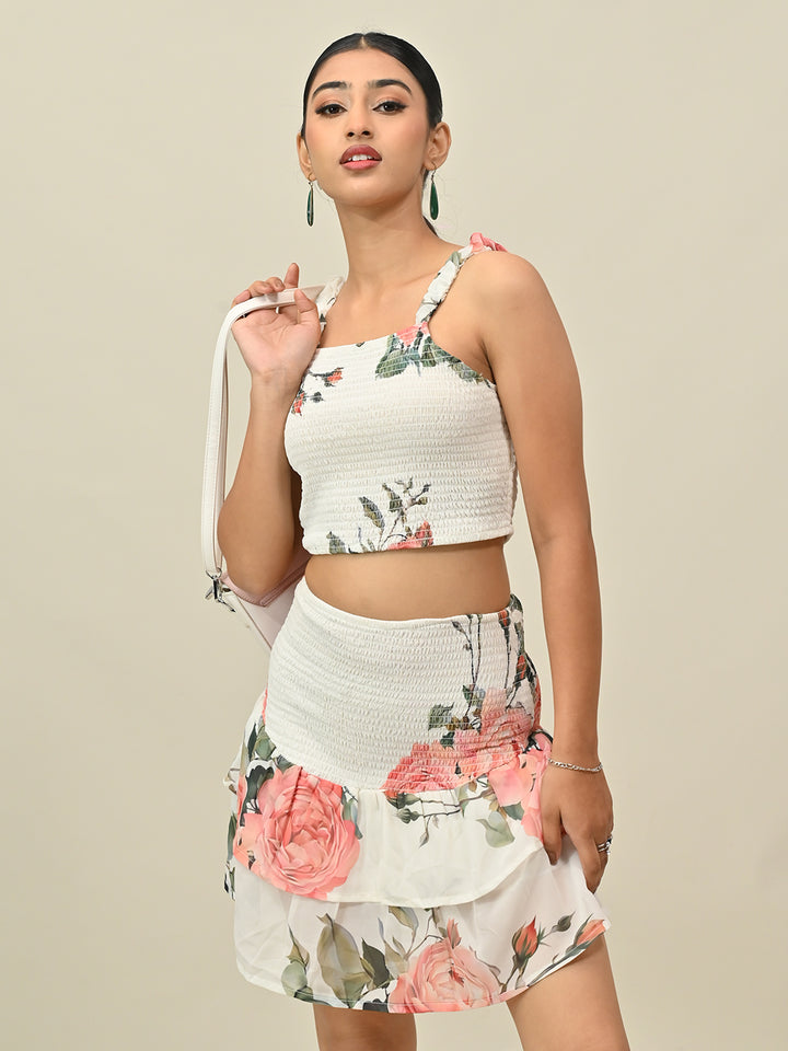 White Printed Co-Ord Set