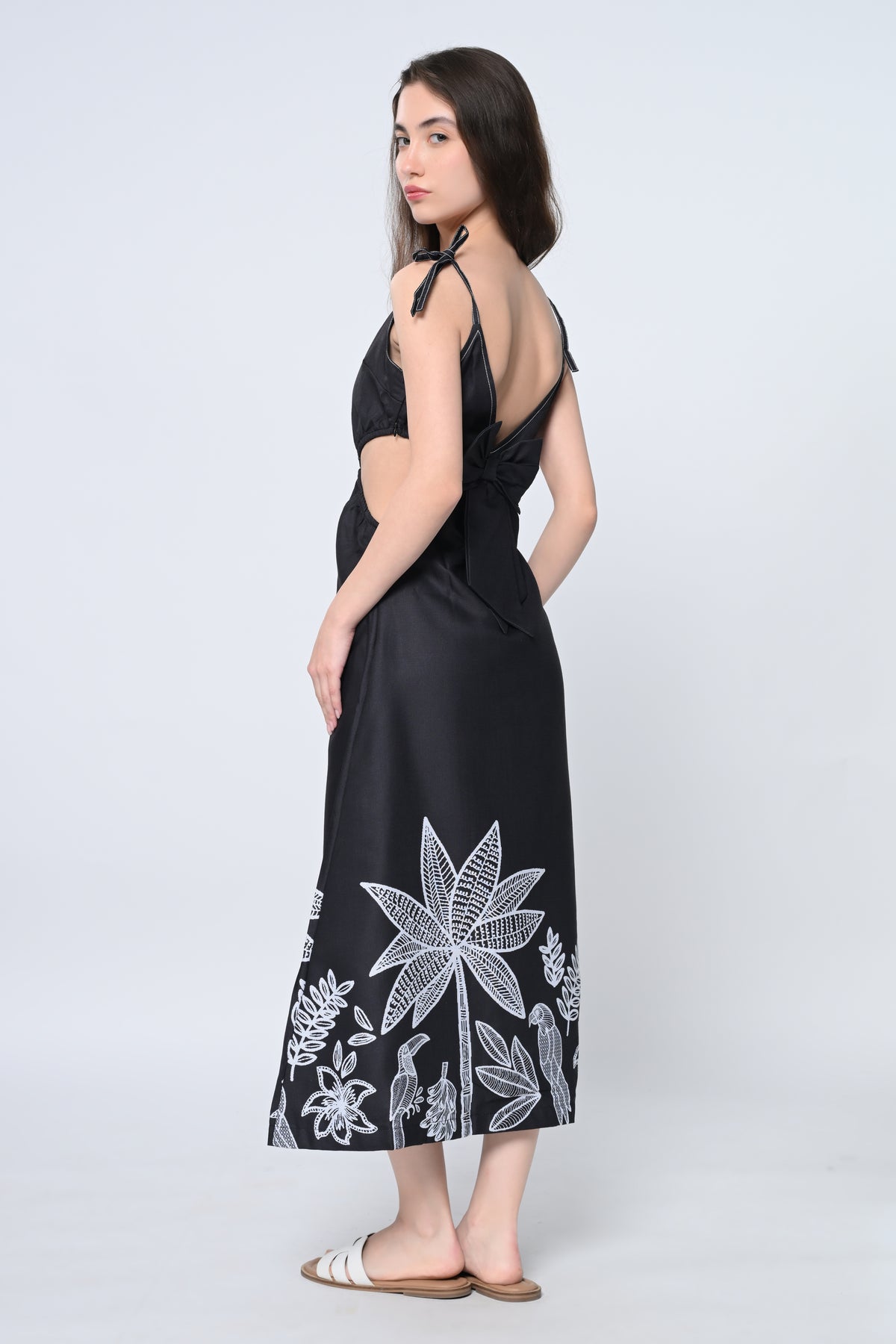 Black Paradise Elixir Midi Dress