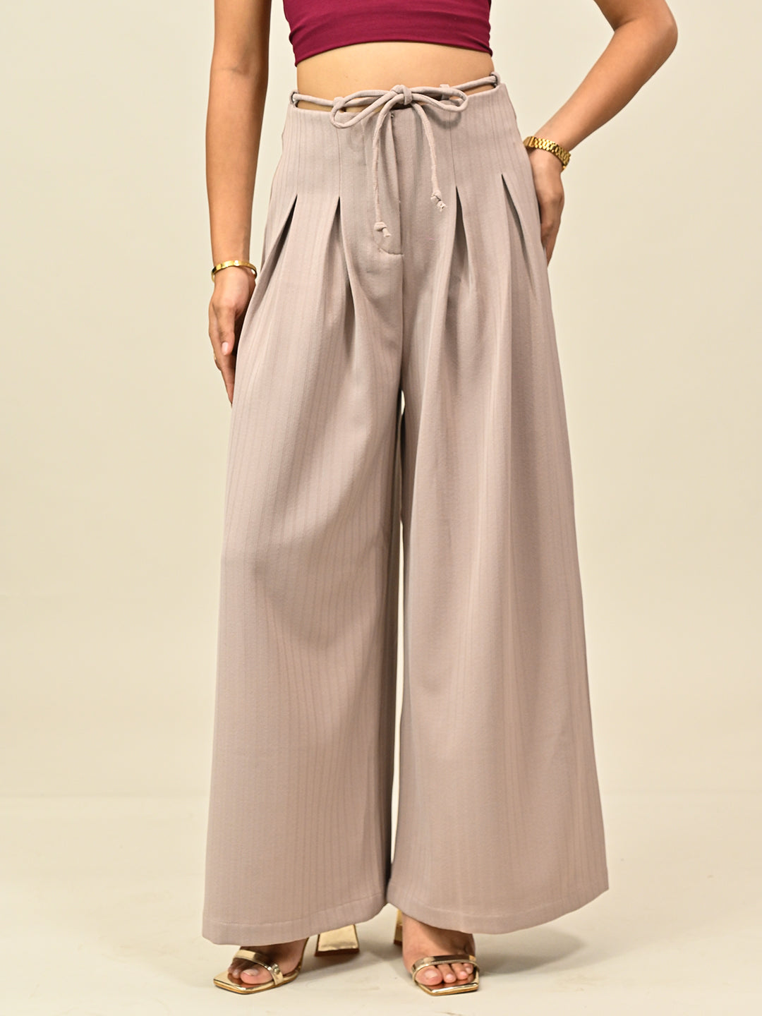 Beige Drawstring Pant