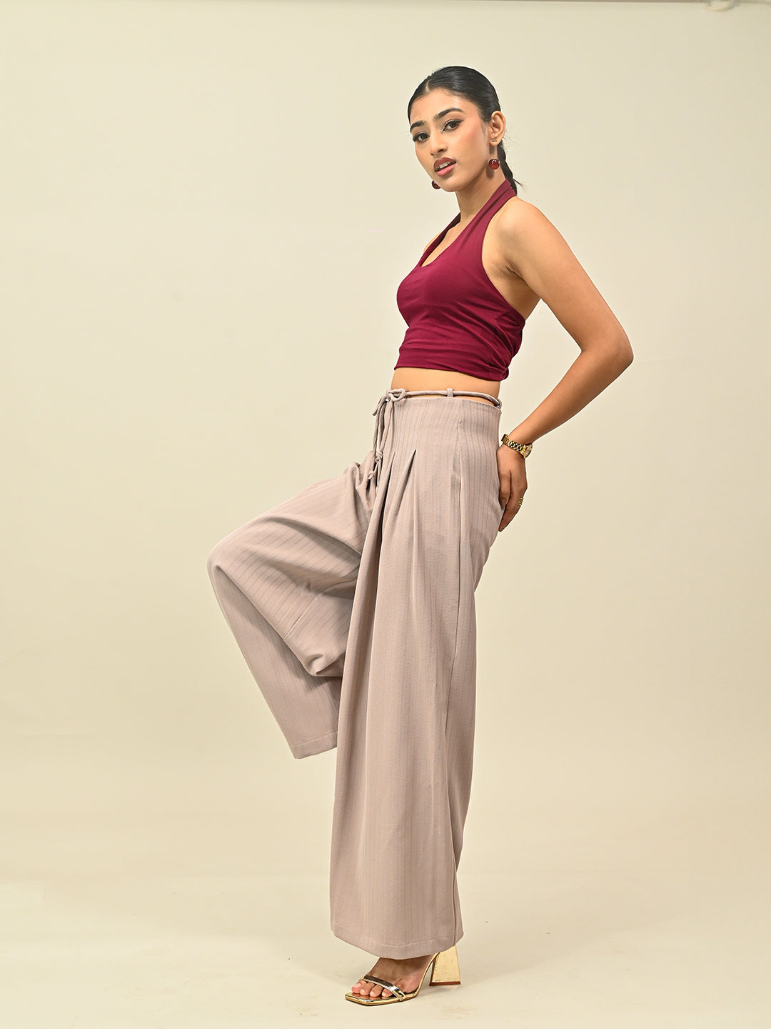 Beige Drawstring Pant