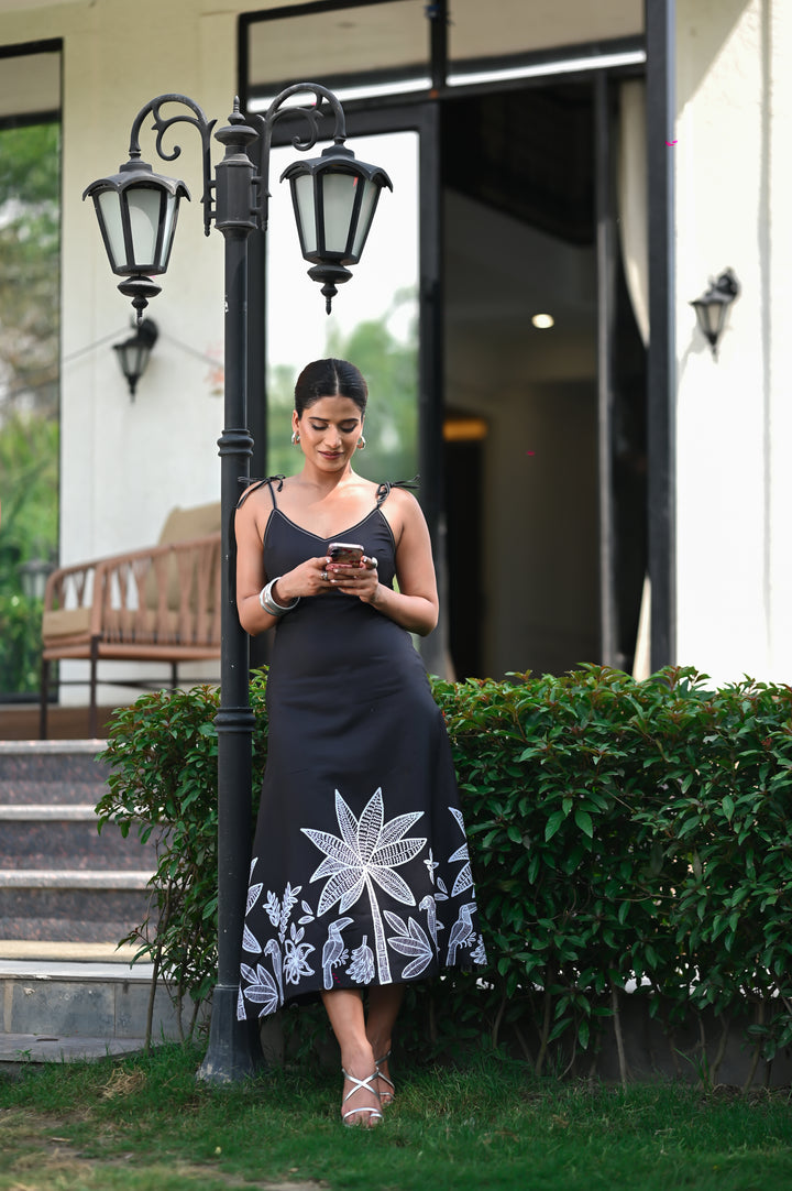 Black Paradise Elixir Midi Dress