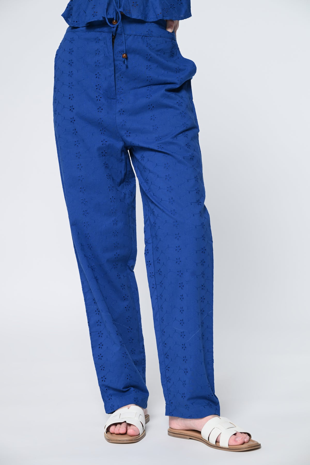 Royal Blue Schiffli Co-Rd Set