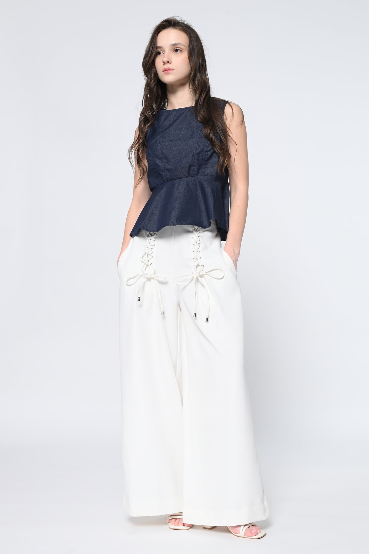 Blue Peplum Top