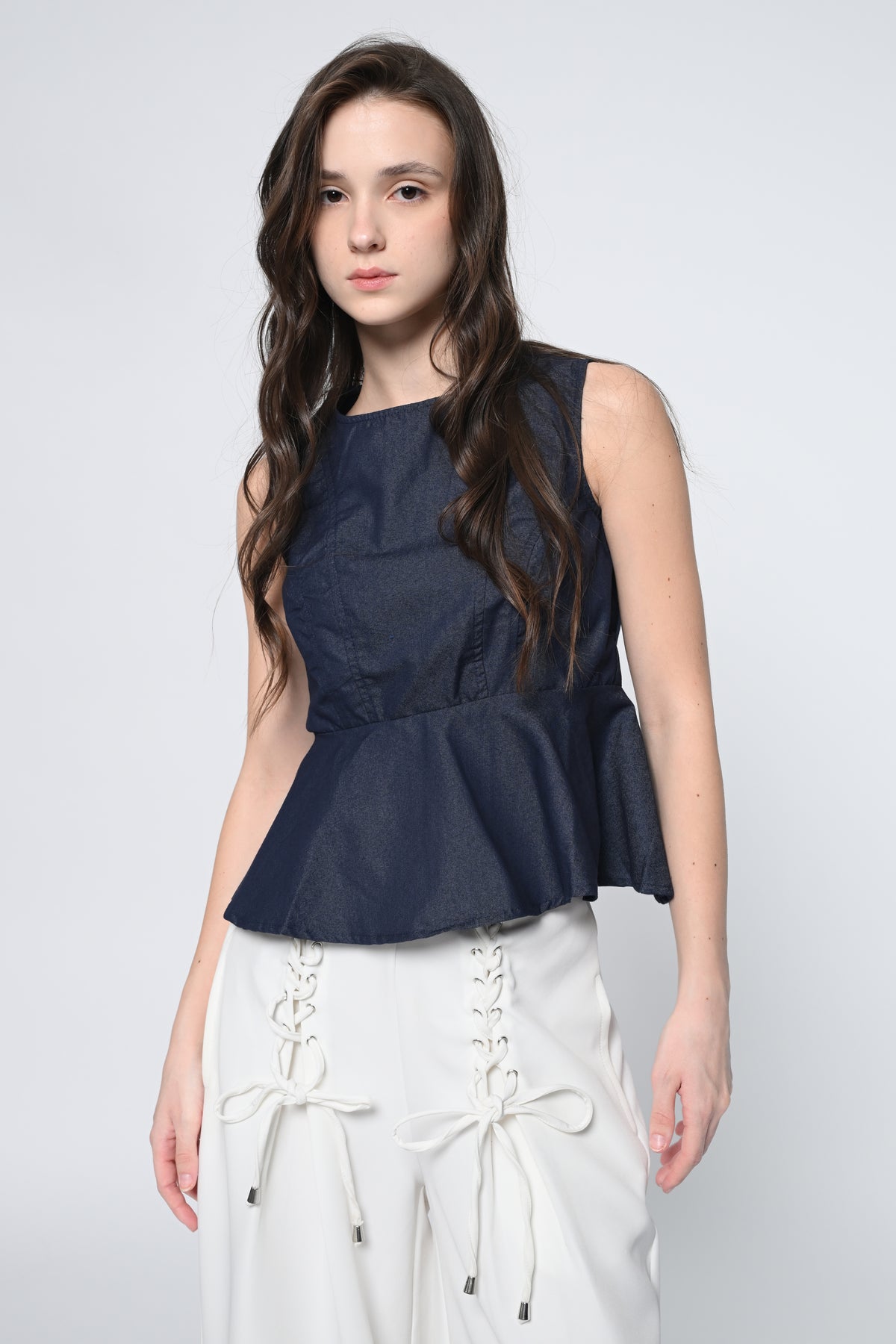Blue Peplum Top