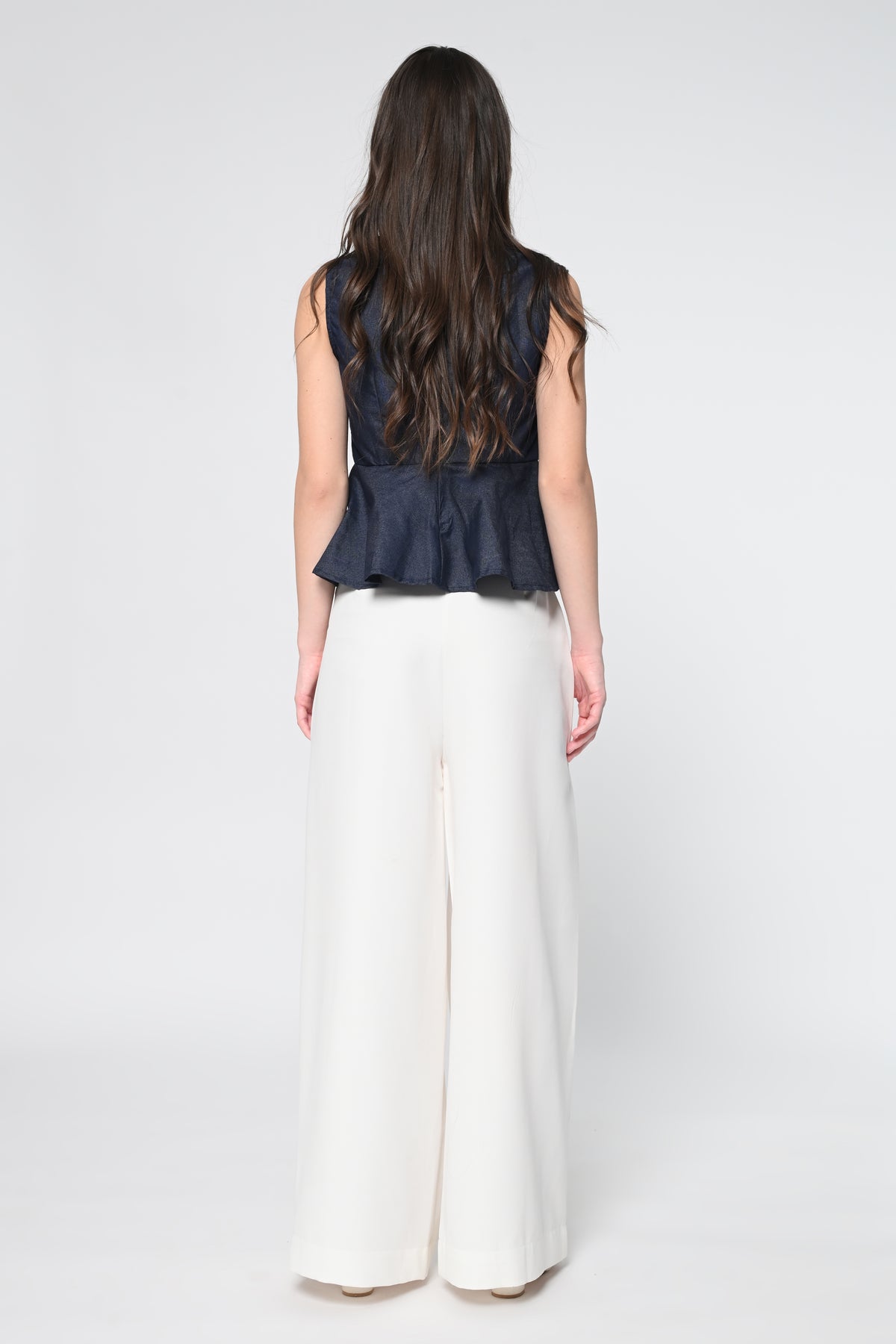 White Lace-Up Trousers