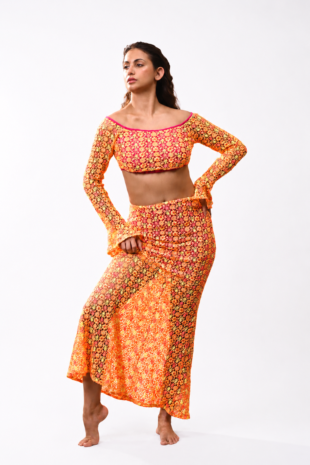 Sunset Bloom Lace Co-ord Set
