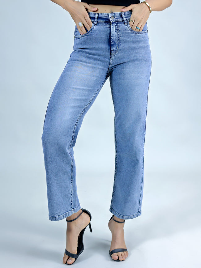 Light Blue Basic Five Pocket Jeans Hover Image