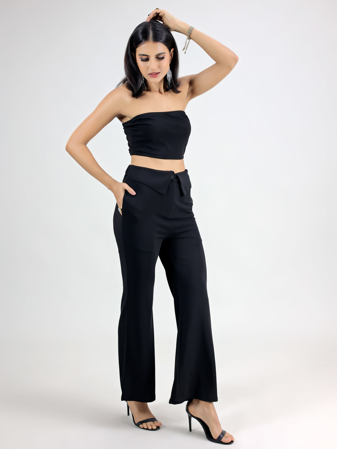 BLACK TUBE WITH PANT CORD SET