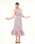 Blush Check Midi Dress