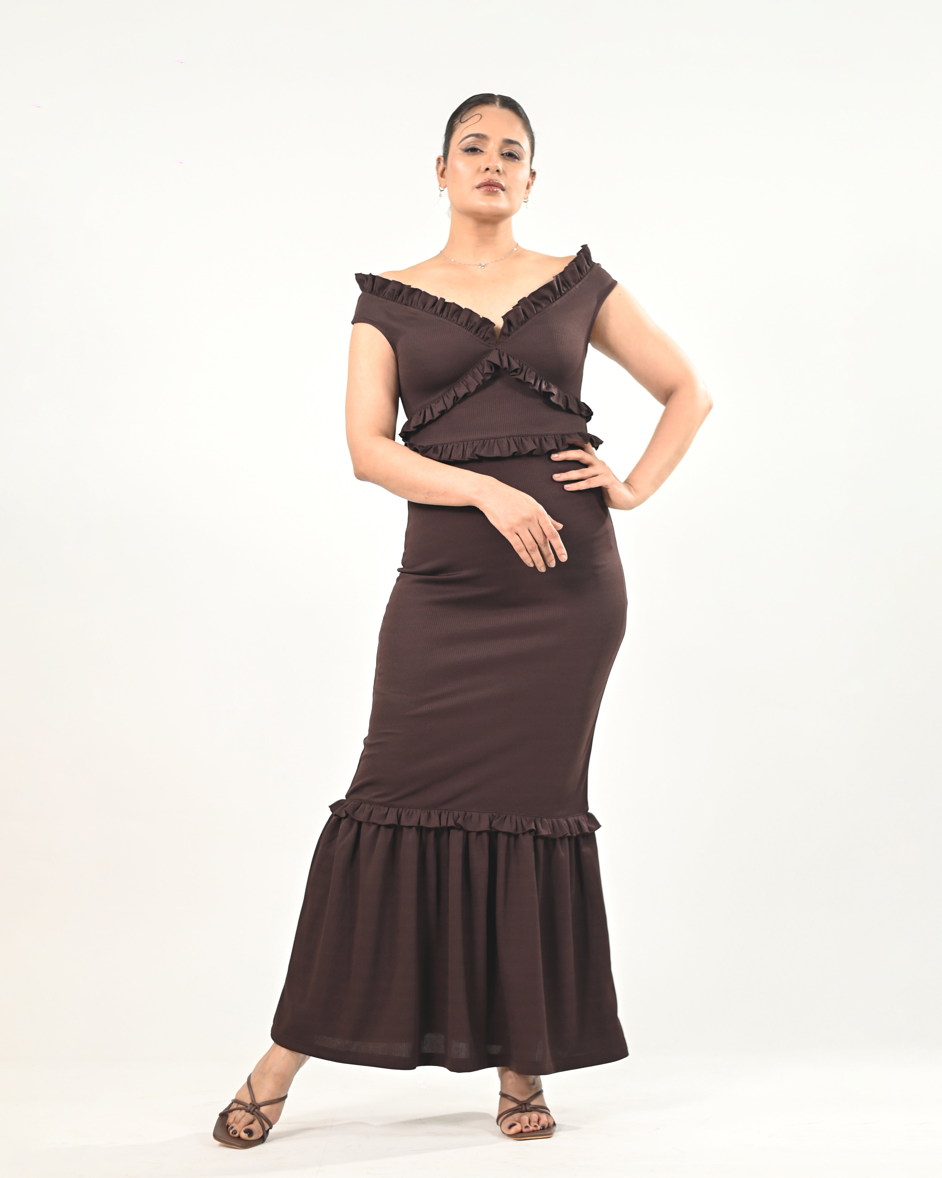 Eternal Grace Off Shoulder Dress