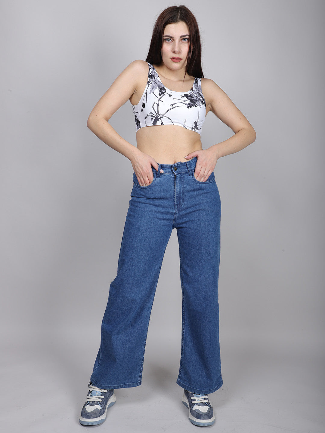 Blue High Waist Denim Jeans