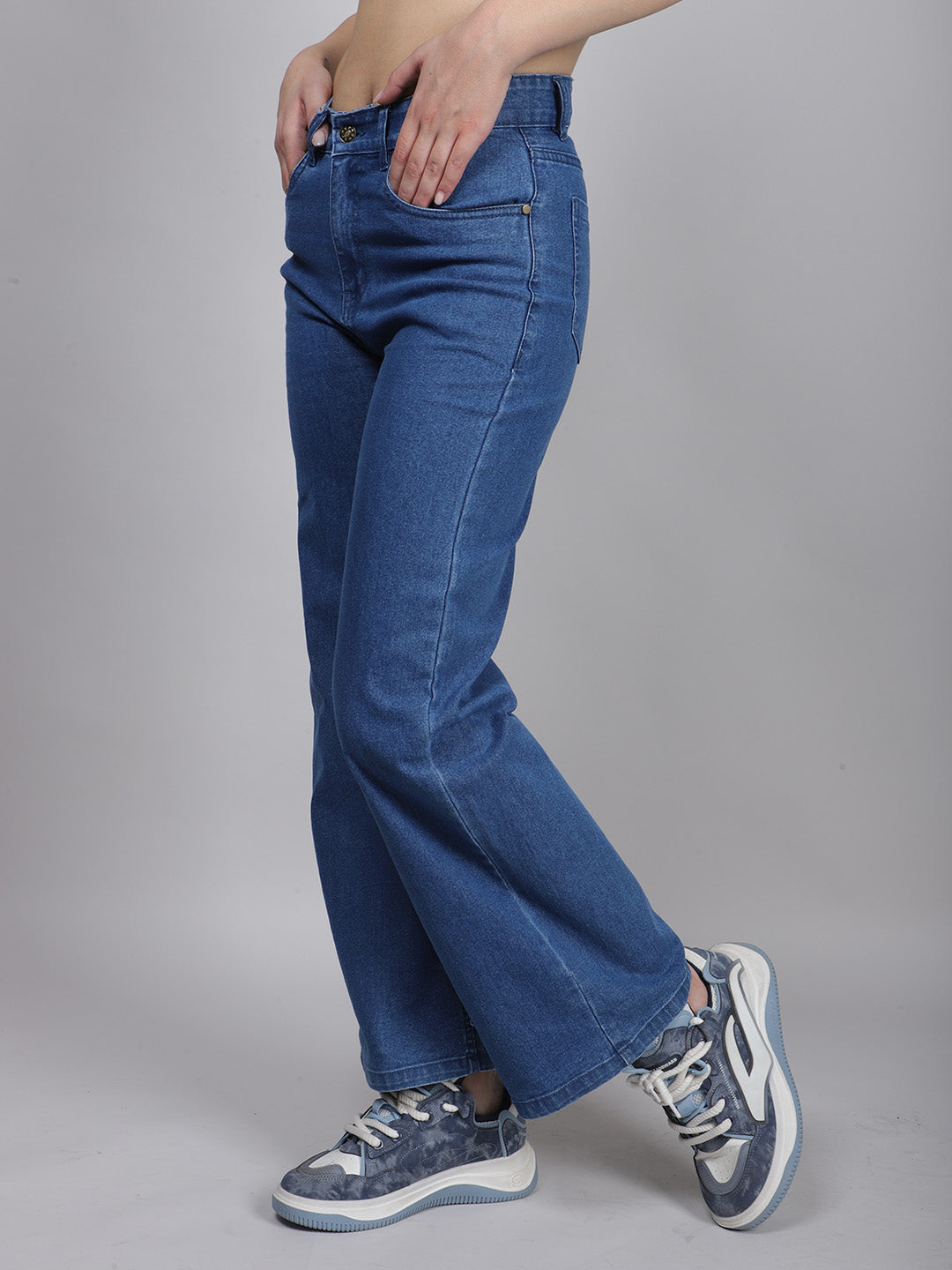 BLUE HIGH WAIST DENIM JEANS
