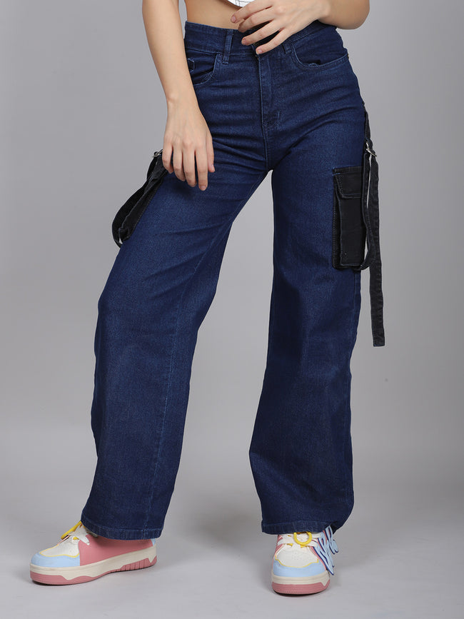 Side Pocket Blue Denim Jeans Hover Image