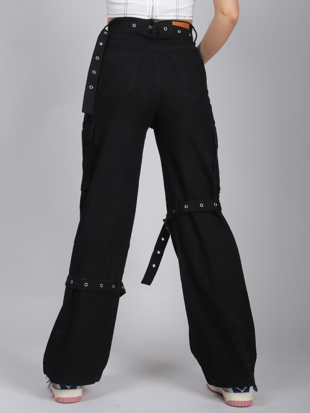 Black Belted Denim Jeans