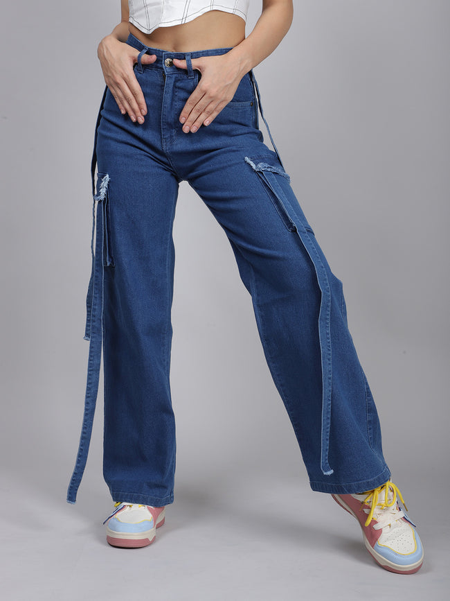 Blue Side Pocket Denim Jeans Main Image