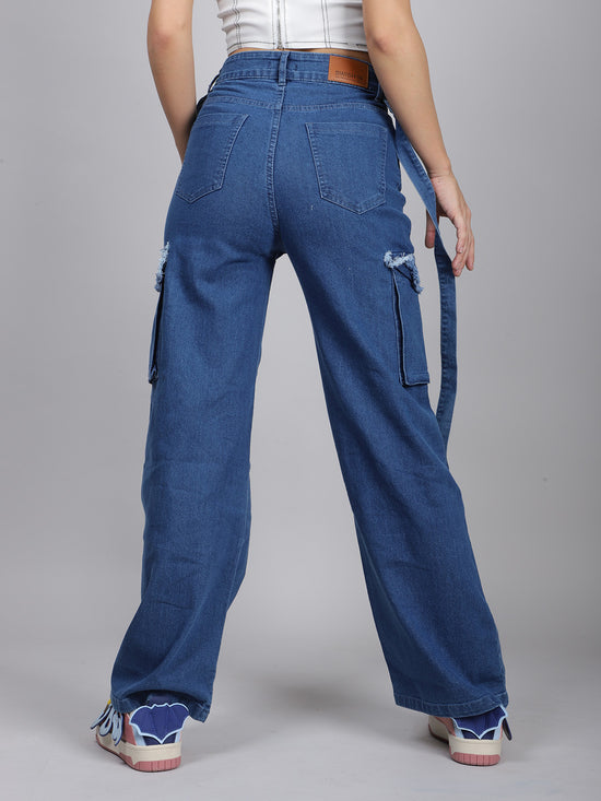Blue Side Pocket Denim Jeans